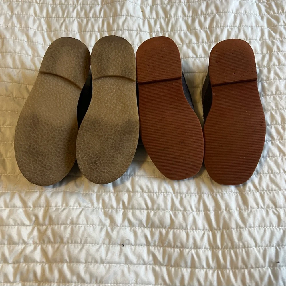 Kids 11 Mini Boden Navy Blue Wingtips and Brown Leather Loafers